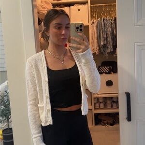 James Perse Cream Cardigan Sweater